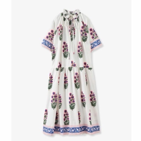 Sz Blockprints Dresses & Skirts - SZ Blockprints Floral Block Print Tiered Midi Dress Womens Size M